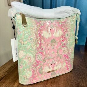 **SOLD**Brahmin NWT Katie - Odette - Pink & Mint Crossbody - Swans